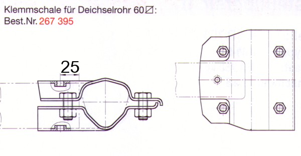 Alko Klemmschale PR71 zu 60mm eckig