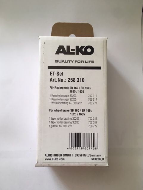 Radlagersatz Alko SB160/SR160/1635-700kg