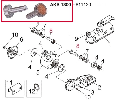 Alko AKS 1300 Reibbeläge-Set seitlich