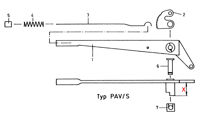 Handbremshebel Peitz PAV/S x=41mm