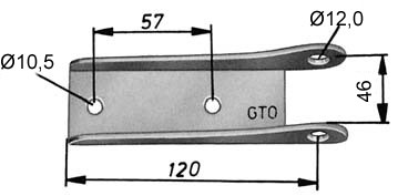Bordwandscharnier GTO Unterschraubblock, verzinkt